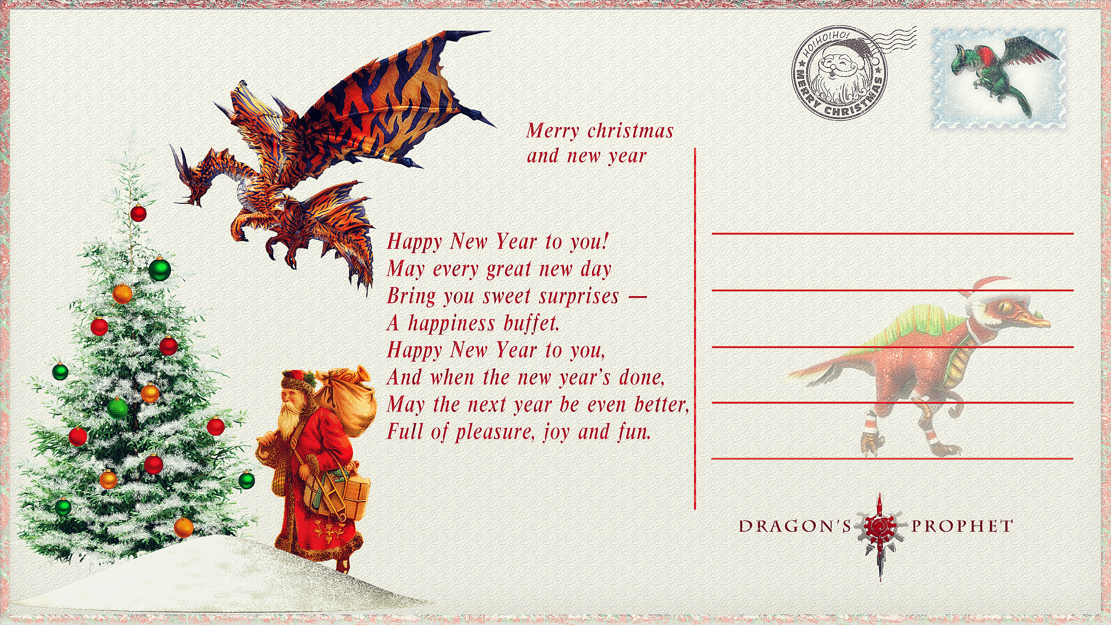 Greeting card for Christmas and new year